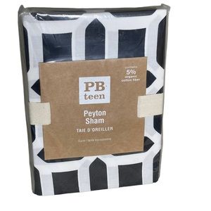 Pottery Barn Teen Peyton 1 Sham Black & White 100% Cotton
